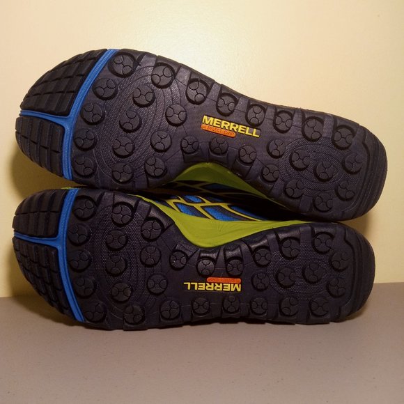 Merrell Mens All Out Rush Trail Running Shoe, Blue /Lime 15M NWT - Picture 6 of 7
